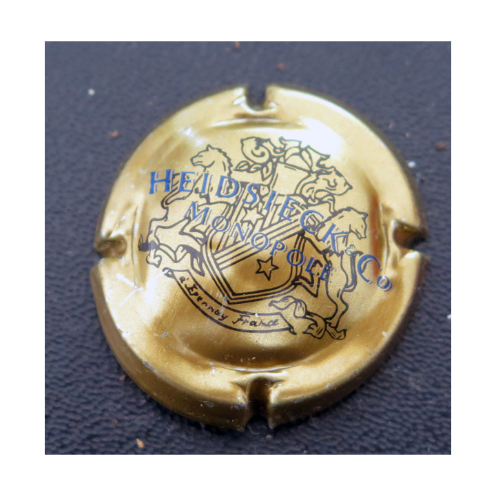 Capsule Muselet de bouteille de champagne HEIDSIECK MONOPOLE n° 59a inscription bleue police différente