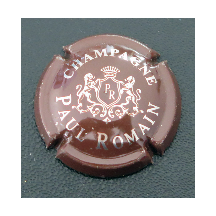 Capsule Muselet de bouteille de champagne ROMAIN Paul n° 2 Marron et Argent Grand R