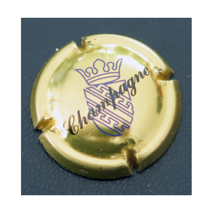 Capsule Muselet de bouteille de champagne GENERIQUE n° 462a Or, écusson bleu clair