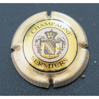 Capsule Muselet de bouteille de champagne SERMIERS n° 3Contour paille, striée (petit cercle rosé)
