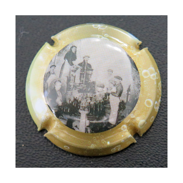 Capsule Muselet de bouteille de Val de Loire ACKERMAN Laurence n°35 Noir et blanc contour polychrome