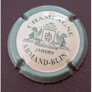 Capsule Muselet de bouteille de champagne ARMAND-BLIN n° 2 crème et vert striée