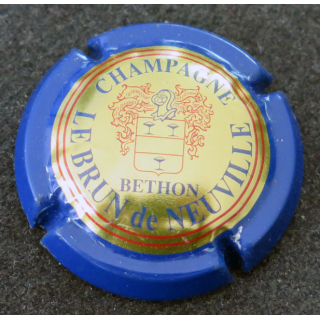 Capsule Muselet de bouteille de champagne LE BRUN DE NEUVILLE n° 13 Contour bleu lettres fines