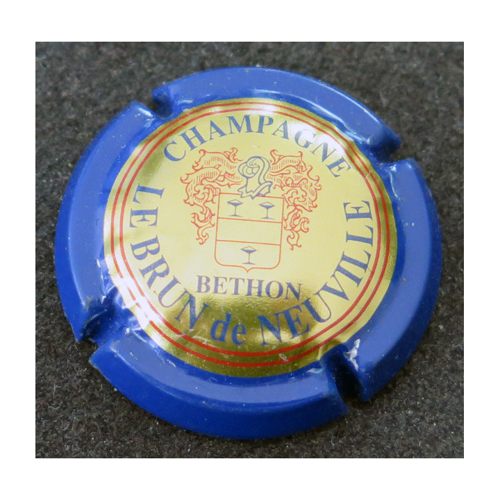 Capsule Muselet de bouteille de champagne LE BRUN DE NEUVILLE n° 13 Contour bleu lettres fines