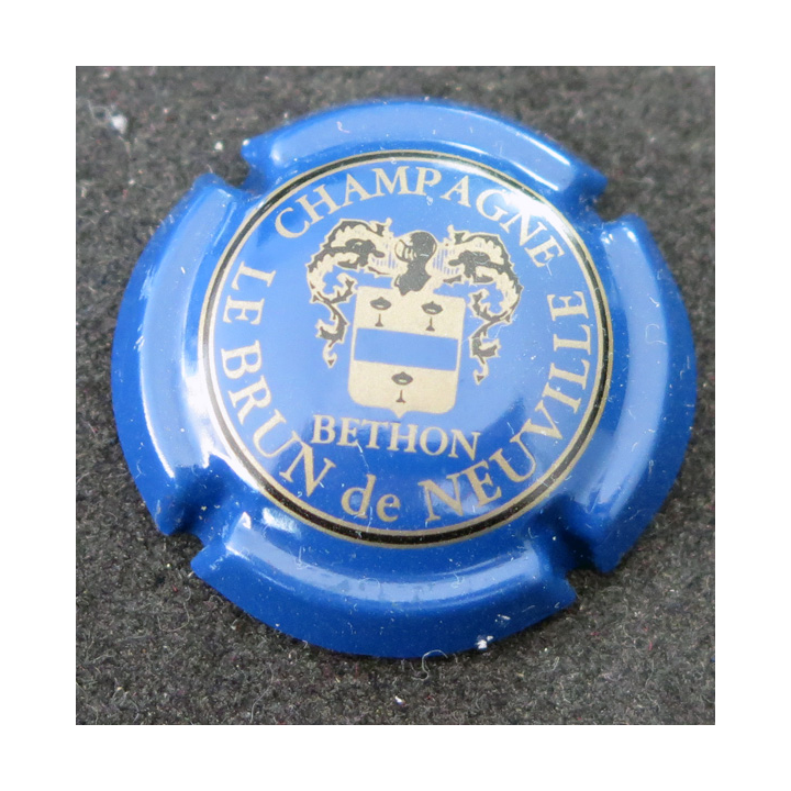 Capsule Muselet de bouteille de champagne LE BRUN DE NEUVILLE n° 5 Bleu et or