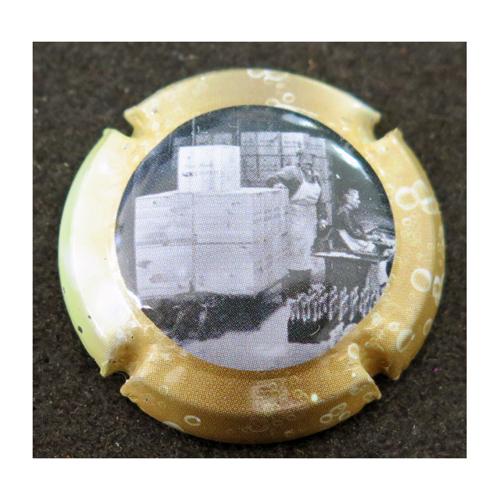 Capsule Muselet de bouteille de Val de Loire ACKERMAN Laurence n°35a Noir et Blanc contour Polychrome