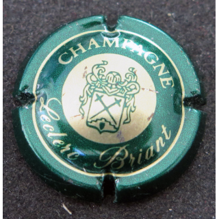Capsule Muselet de bouteille de champagne LECLERC-BRIANT n° 3 vert et or