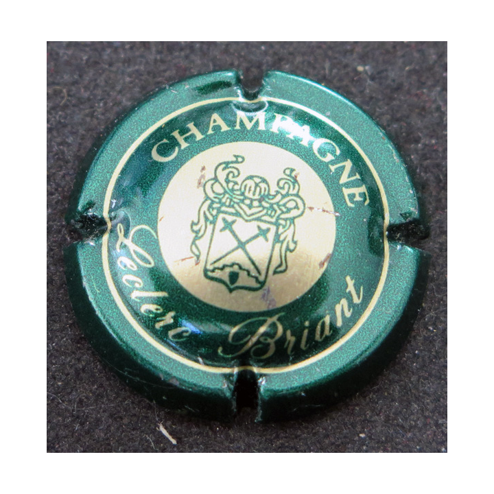 Capsule Muselet de bouteille de champagne LECLERC-BRIANT n° 3 vert et or