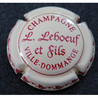 Capsule Muselet de bouteille de champagne LEBOEUF L & Cie n° 8b Crème et rouge foncé