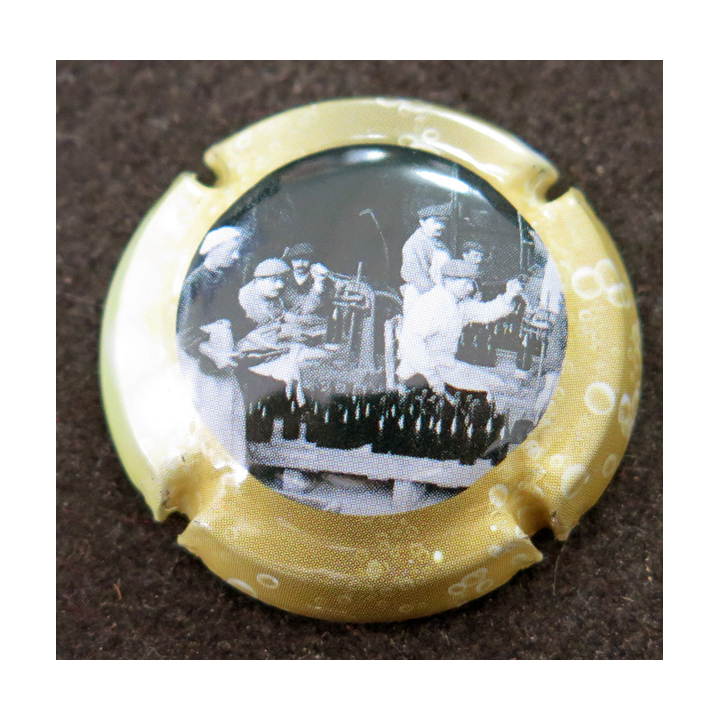 Capsule Muselet de bouteille de Val de Loire ACKERMAN Laurence n°35b Noir et Blanc contour Polychrome
