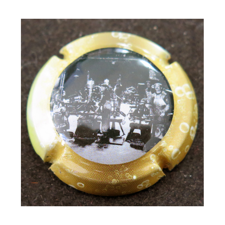 Capsule Muselet de bouteille de Val de Loire ACKERMAN Laurence n°35c Noir et Blanc contour Polychrome