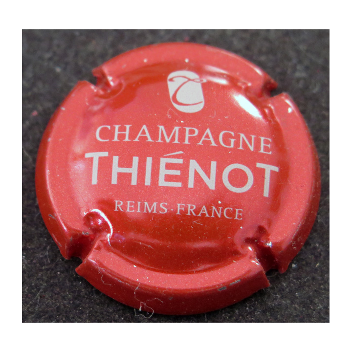 Capsule Muselet de bouteille de champagne THIENOT Alain n° 26c Rouge métallisé et crème