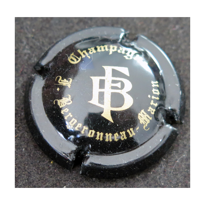 Capsule Muselet de bouteille de champagne BERGERONNEAU Marion n° 3 Noir et or mat