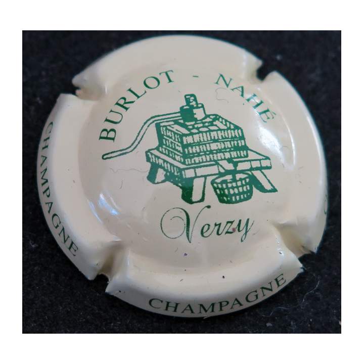 Capsule Muselet de bouteille de champagne BURLOT-NAHE n° 11 Crème et vert