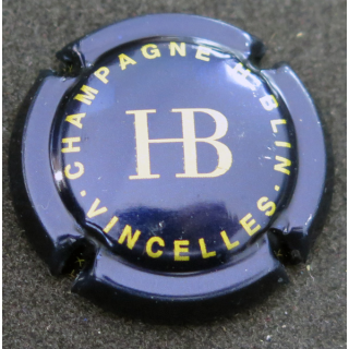 Capsule Muselet de bouteille de champagne BLIN Henri n° 16a Bleu métallisé et or, lettres grandes