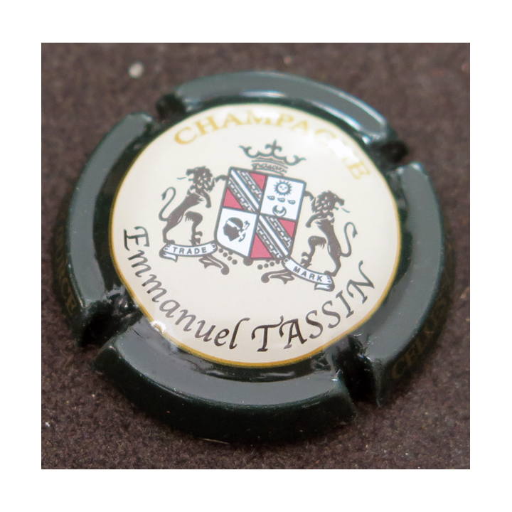 Capsule Muselet de bouteille de champagne TASSIN Emmanuel n° 21 Contour noir