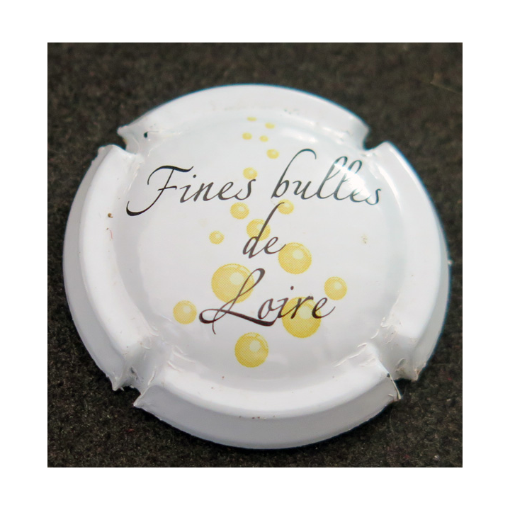 Capsule Muselet de bouteille de FINES BULLES DE LOIRE n° 1 Blanc noir et jaune-crème