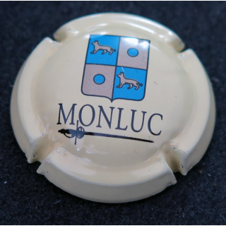 Capsule Muselet de bouteille de mousseux MONLUC n° 5 jaune grandes lettres
