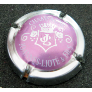 Capsule Muselet de bouteille de champagne JOANNES-LIOTÉ & Fils n° 4 mauve pâle, contour métal