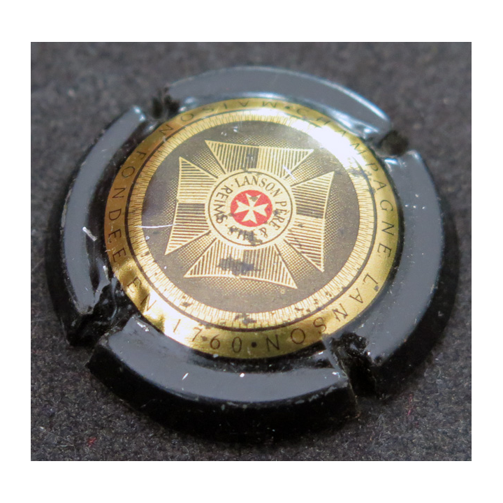 Capsule Muselet de champagne LANSON n° 95 Noir et Or