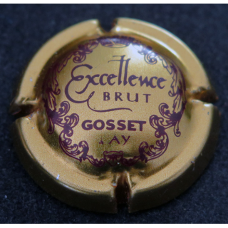 Capsule Muselet de bouteille de champagne GOSSET n° 30 (ou 30b ?) or et bordeaux (ou or cuivré et rouge ?)
