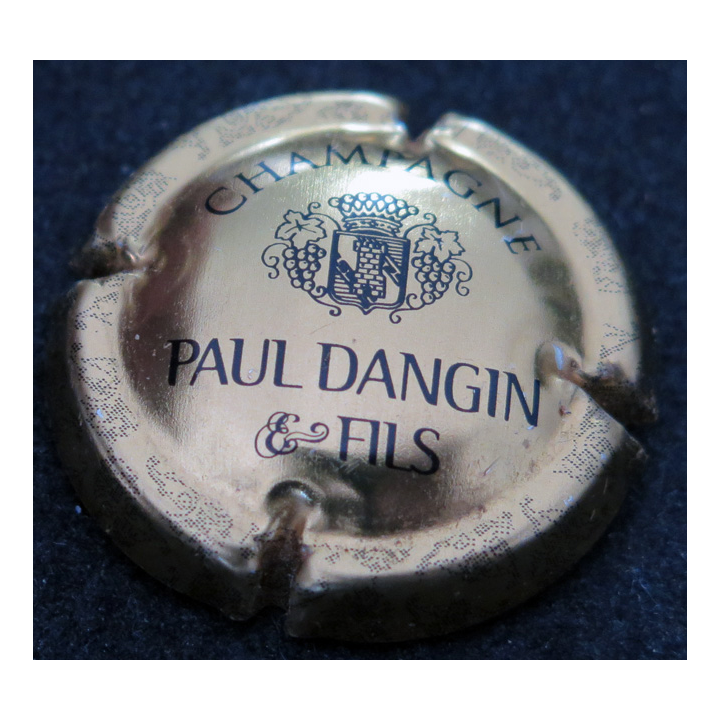 Capsule Muselet de bouteille de champagne DANGIN Paul & Fils n° 2 Or et Noir