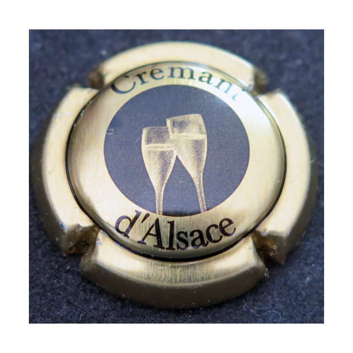 Capsule Muselet de bouteille de CRÉMANT D'ALSACE n° 45 Or et Noir (445) sur contour