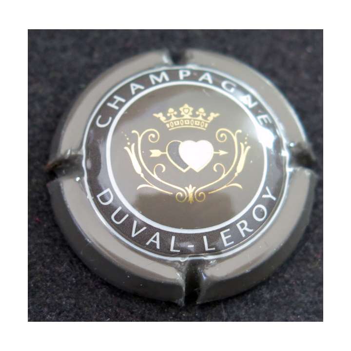 Capsule Muselet de bouteille de champagne DUVAL-LEROY n° 38 Grisi et blanc et or