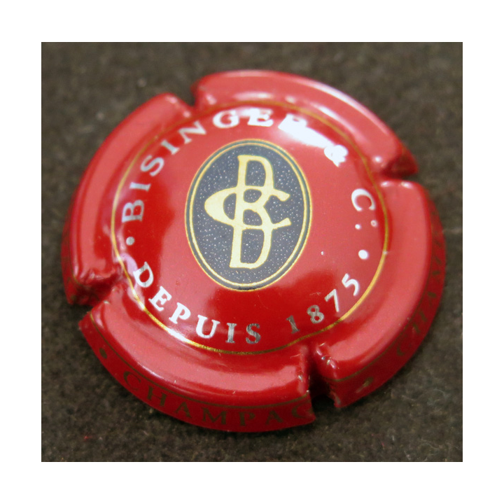 Capsule Muselet de bouteille de champagne BISSINGER & C°. n° 2 Bisinger avec un S