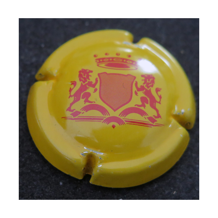 Capsule Muselet de bouteille de la COOPERATIVE DE BEBLENHEIM n° 2 Jaune et rouge