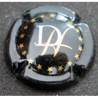 Capsule Muselet de bouteille de champagne DELATTRE Henri n°1 Noir, blanc et or