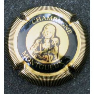 Capsule Muselet de bouteille de champagne MONTGUEUX n° 2 Noir et or