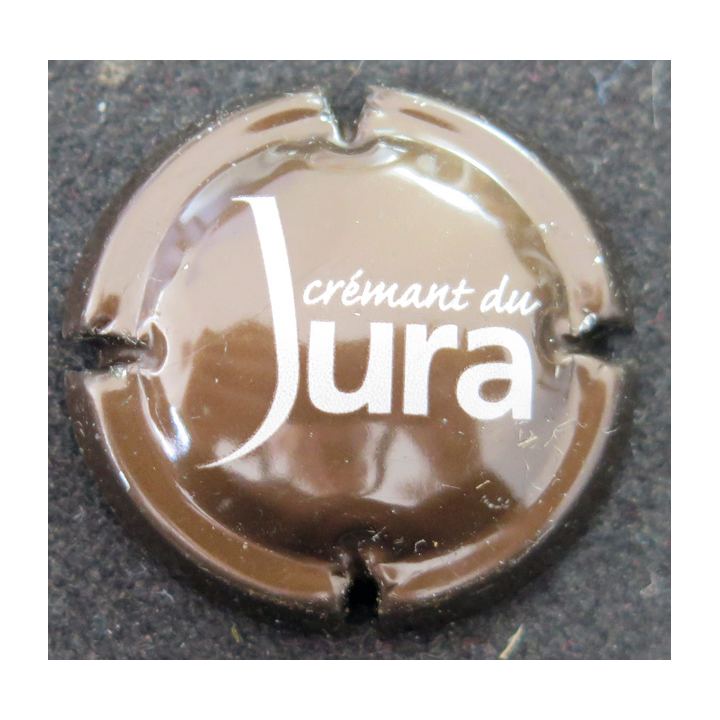 Capsule Muselet de bouteille de CREMANT DU JURA n° 12 Marron métal et blanc cassé