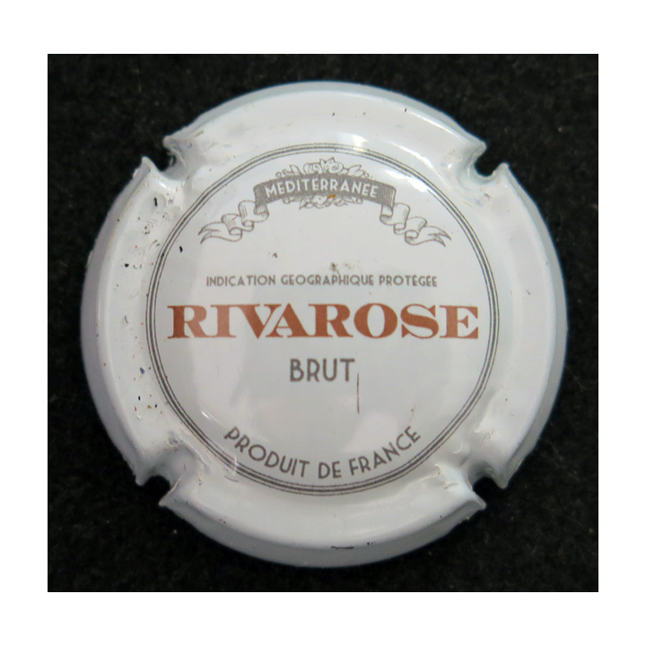 Capsule Muselet de bouteille de ROYAL PROVENCE Cuvée Rivarose n° 7 Fond blanc