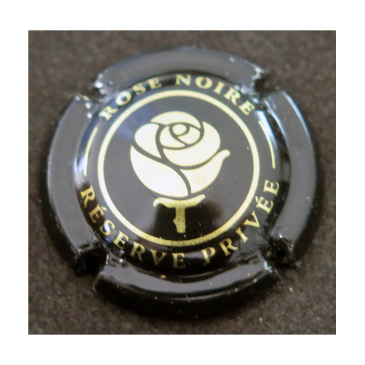 Capsule Muselet de bouteille de champagne HENRIOT n° 55 Noir et Or rose noire