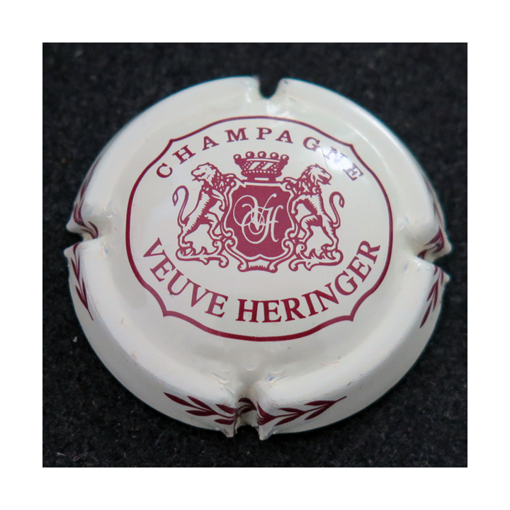 Capsule Muselet de bouteille de champagne HERINGER Vve n° 2 Crème et Bordeaux