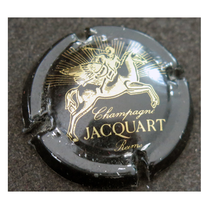 Capsule Muselet de bouteille de champagne JACQUART n° 1 Noir et or