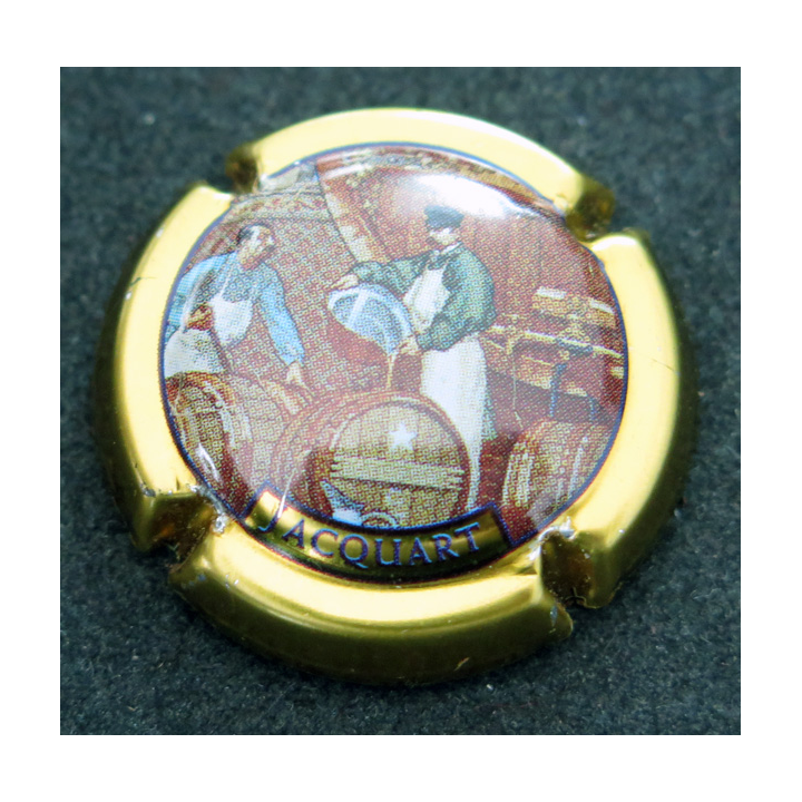 Capsule Muselet de bouteille de champagne JACQUART n° 12a Le recoupage cercle bleu clair