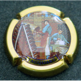 Capsule Muselet de bouteille de champagne JACQUART n° 12b Le remuage cercle bleu