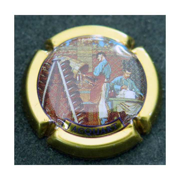 Capsule Muselet de bouteille de champagne JACQUART n° 12b Le remuage cercle bleu