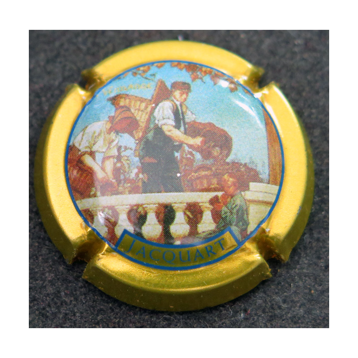 Capsule Muselet de bouteille de champagne JACQUART n° 12 La vendange cercle bleu