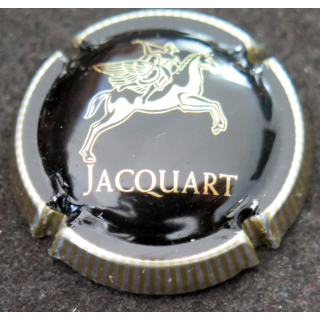 Capsule Muselet de bouteille de champagne JACQUART n° 20 Cheval or, contour métal, striée