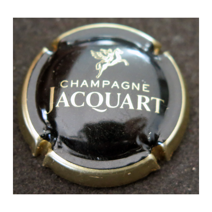 Capsule Muselet de bouteille de champagne JACQUART n° 29 Noir contour or