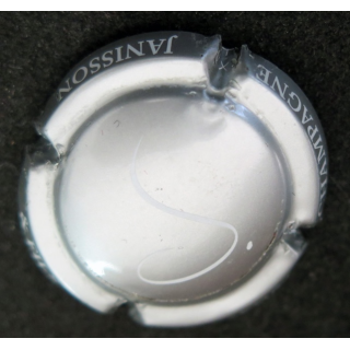 Capsule Muselet de bouteille de champagne JANISSON & Fils n° 14 Argent, J blanc