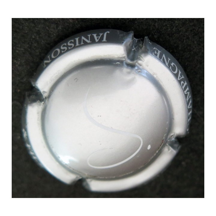Capsule Muselet de bouteille de champagne JANISSON & Fils n° 14 Argent, J blanc
