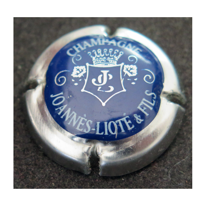 Capsule Muselet de bouteille de champagne JOANNÈS-LIOTÉ & Fils n° 2 Bleu et métal