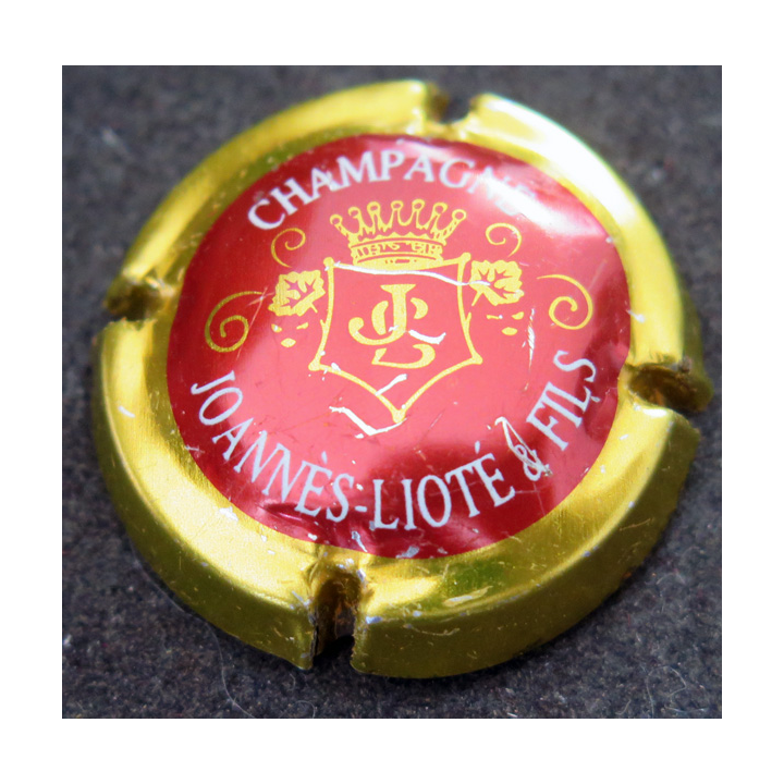 Capsule Muselet de bouteille de champagne JOANNÈS-LIOTÉ & Fils n° 3 Rouge et Or jaune