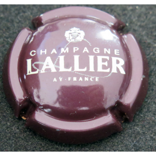Capsule Muselet de bouteille de champagne LALLIER n° 26 Prune foncé et crème, petit écusson