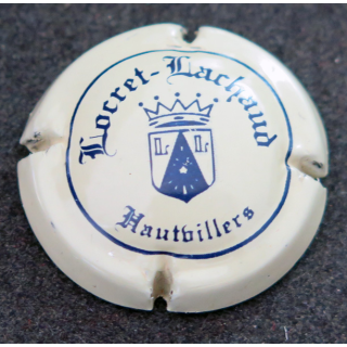 Capsule Muselet de bouteille de champagne LOCRET-LACHAUD n° 3 Crème et bleu