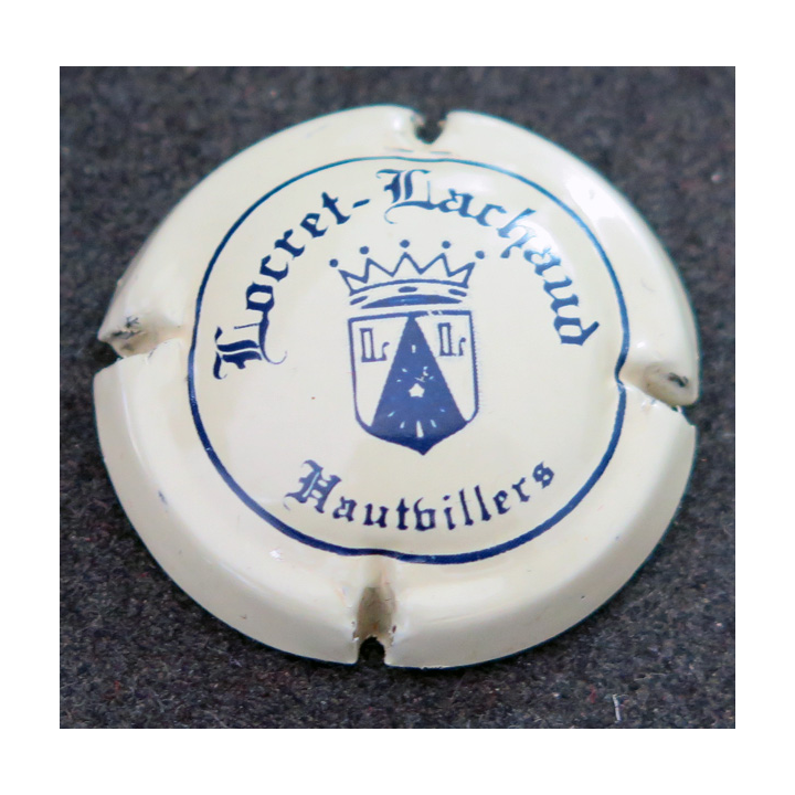 Capsule Muselet de bouteille de champagne LOCRET-LACHAUD n° 3 Crème et bleu